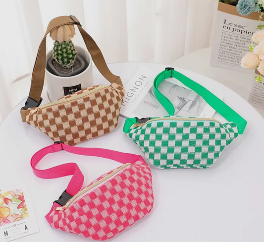 Summertime Checkered Fanny Bag or Bum Bag