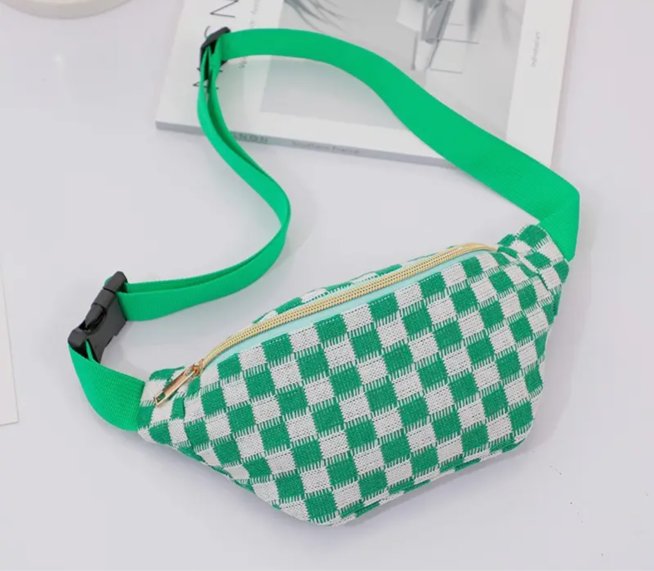 Summertime Checkered Fanny Bag or Bum Bag