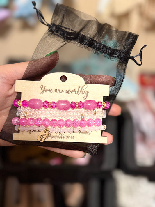 “You Are Worthy” Stackable Bracelet